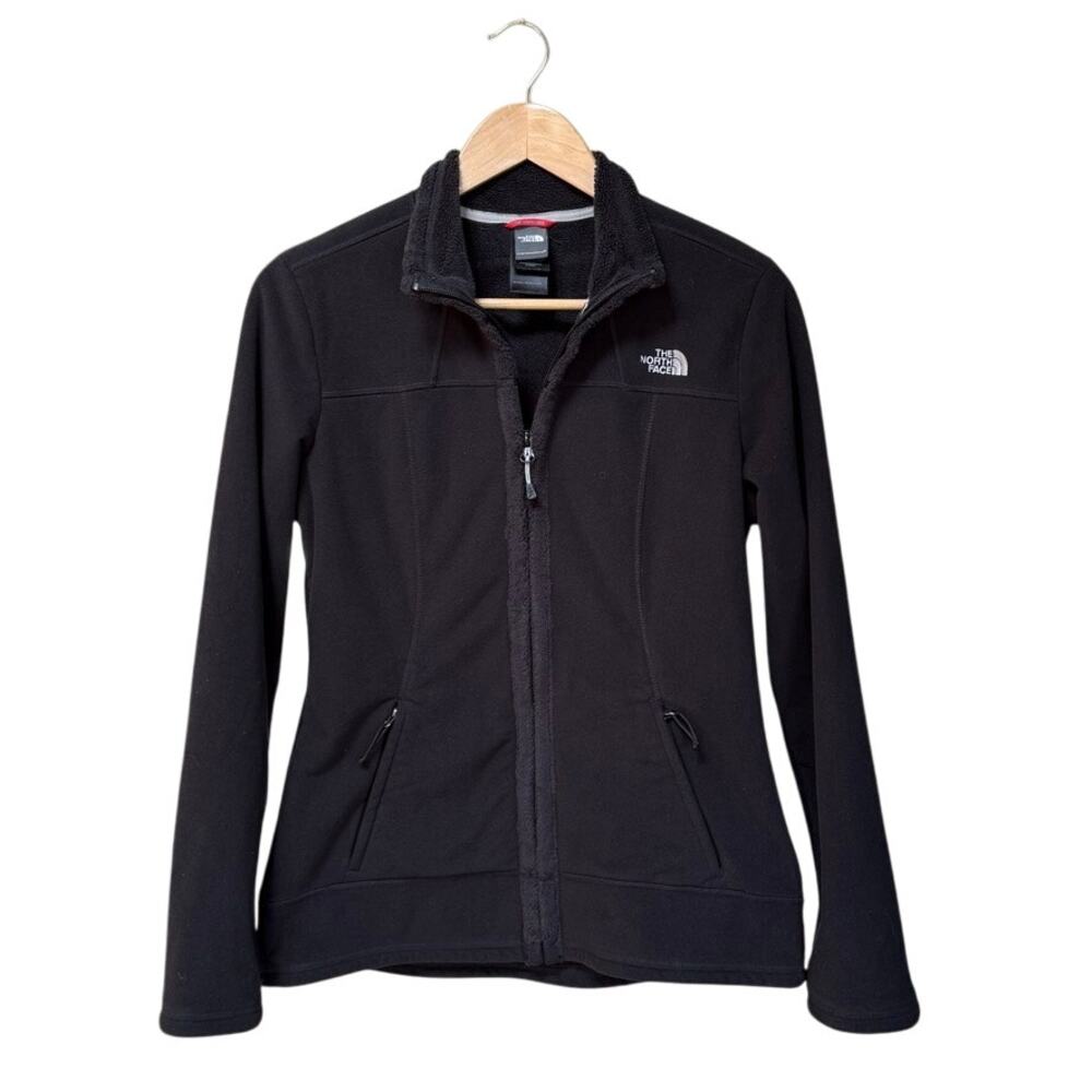 The North Face Black Fleece Lined Zip Front Long Sleeve Jacket Sz M